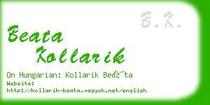 beata kollarik business card